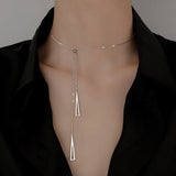 925 Silver Triangle Necklace for Women S-N752