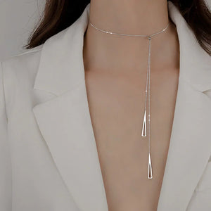 925 Silver Triangle Necklace for Women S-N752