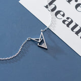 925 Silver Triangle Pendant Choker Necklace Minimalist Jewelry