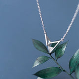 925 Silver Triangle Pendant Choker Necklace Minimalist Jewelry