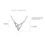 925 Silver Triangle Pendant Choker Necklace Minimalist Jewelry
