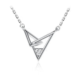 925 Silver Triangle Pendant Choker Necklace Minimalist Jewelry