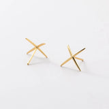 925 Silver X Shape Cross Stud Earrings for Women