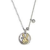 925 Silver Yellow Rabbit Chain Choker Necklace for Women