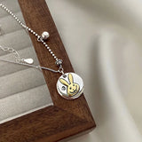 925 Silver Yellow Rabbit Chain Choker Necklace for Women
