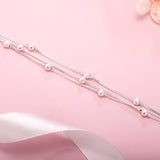 925 Silver Geometry Beads Chain Bracelet Wedding Jewelry