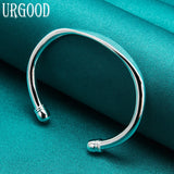 925 Silver Geometry Open Bangle For Party Engagement Wedding Romantic