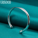 925 Silver Geometry Open Bangle For Party Engagement Wedding Romantic