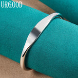 925 Silver Geometry Open Bangle For Party Engagement Wedding Romantic