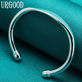 925 Silver Geometry Open Bangle For Party Engagement Wedding Romantic