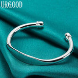 925 Silver Geometry Open Bangle For Party Engagement Wedding Romantic