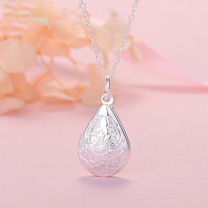 925 Sterling Silver Frame Pendant Necklace 18 Inch Chain Wedding Jewelry Gift