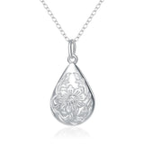 925 Sterling Silver Frame Pendant Necklace 18 Inch Chain Wedding Jewelry Gift