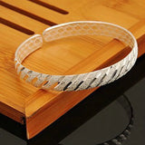 925 Silver Geometry Cuff Bracelet Female Bangle PABEYN Jewelry