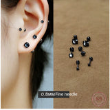 925 Sterling Silver Geometry Screw Stud Earrings for Women