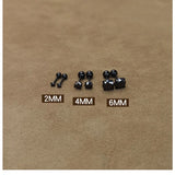925 Sterling Silver Geometry Screw Stud Earrings for Women