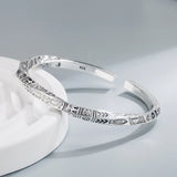 925 Silver Geometry Totems Open Bracelets Bangles Women Jewelry Gift
