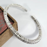925 Sterling Silver Geometry Totems Open Bracelet Bangles For Women