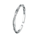 925 Silver Geometry Totems Open Bracelets Bangles Female Jewelry Gift