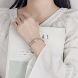 925 Silver Geometry Totems Open Bracelets Bangles Female Jewelry Gift