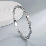 925 Silver Geometry Totems Open Bracelets Bangles Women Jewelry Gift