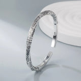 925 Sterling Silver Geometry Totems Open Bracelet Bangles For Women