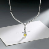925 Silver Water Droplet Zircon Necklace