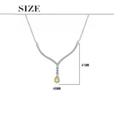 925 Silver Water Droplet Zircon Necklace