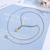 925 Silver Water Droplet Zircon Necklace