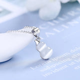 925 Sterling Silver Gourd Crystal Pendant Necklace For Women