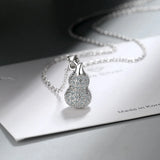 925 Sterling Silver Gourd Crystal Pendant Necklace For Women