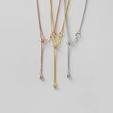 925 Silver Gilded Stretch Necklace w/ Adjustable Chain
