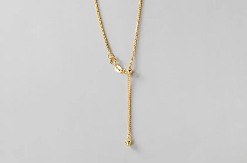 925 Silver Gilded Stretch Necklace w/ Adjustable Chain