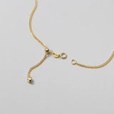 925 Silver Gilded Stretch Necklace w/ Adjustable Chain