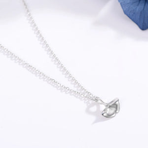 925 Silver Ginkgo Leaf Pendant Necklace Choker Gift Jewelry