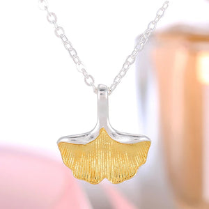 925 Silver Ginkgo biloba Necklace Women