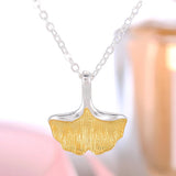 925 Silver Ginkgo biloba Necklace Women
