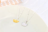 925 Silver Ginkgo biloba Necklace Women