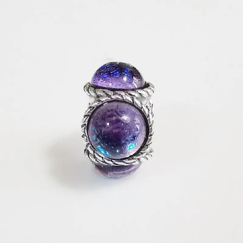 925 Silver Glass Spacer Charm Bead for European Jewelry