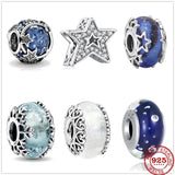 925 Silver Glass Beads Pendant DIY Jewelry for Women