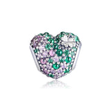 925 Silver Lucky Clover Heart Charm for Bracelet Bead Jewelry Gift