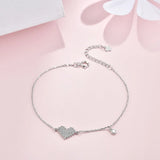 925 Silver Glitter Diamond Love Bracelet Romantic Gift