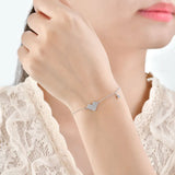 925 Silver Glitter Diamond Love Bracelet Romantic Gift