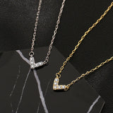 925 Silver Glitter Diamond Love Necklace Wedding Jewelry