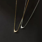 925 Silver Glitter Diamond Love Necklace Wedding Jewelry