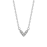 925 Silver Glitter Diamond Love Necklace Wedding Jewelry