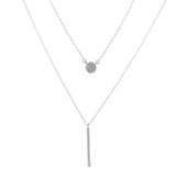 925 Silver Glitter Diamond Double Necklace - Fine Jewelry