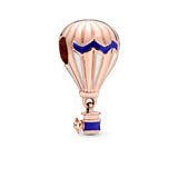 925 Silver Travel Hot Air Balloon Camera Snake Bracelet Set