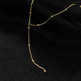 925 Silver Beads Tassel Y-Necklace for Women