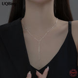 925 Silver Beads Tassel Y-Necklace for Women